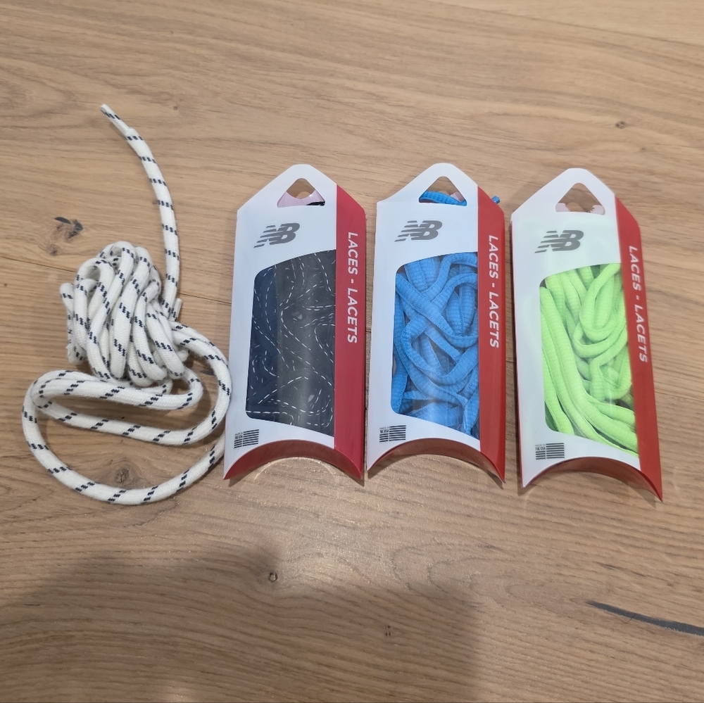 New Balance Shoe Laces Set - White, Blue, Green, Black. Vans Beige Shoe Lace.